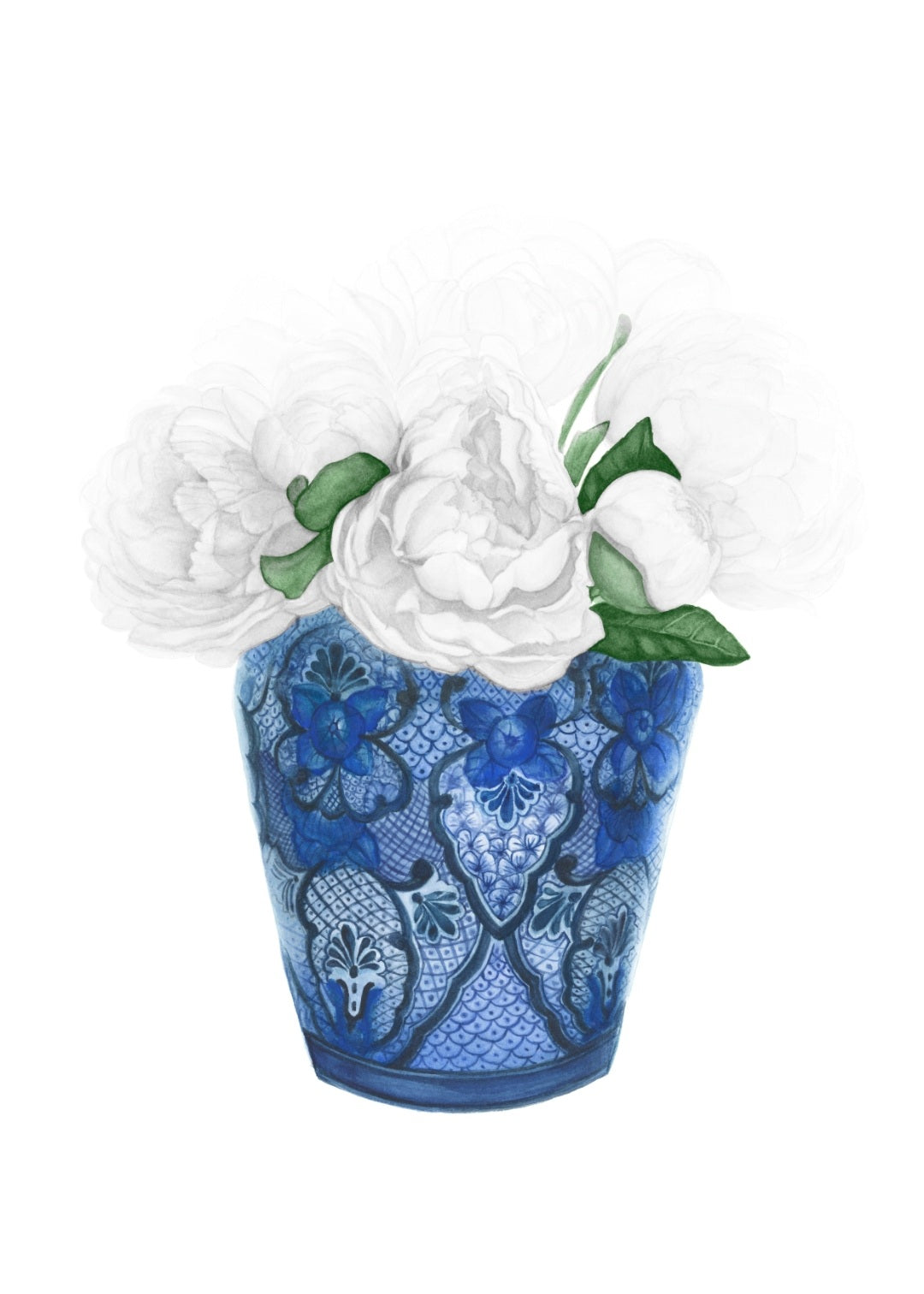 Ginger Jar White Peonies