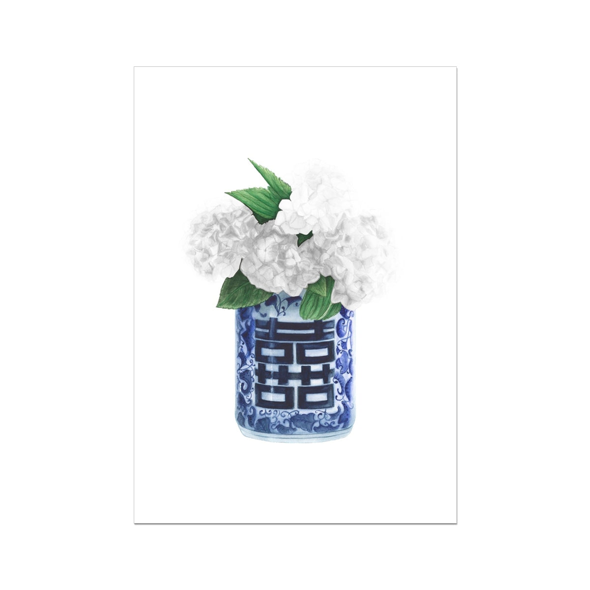 Ginger Jar White Hydrangeas