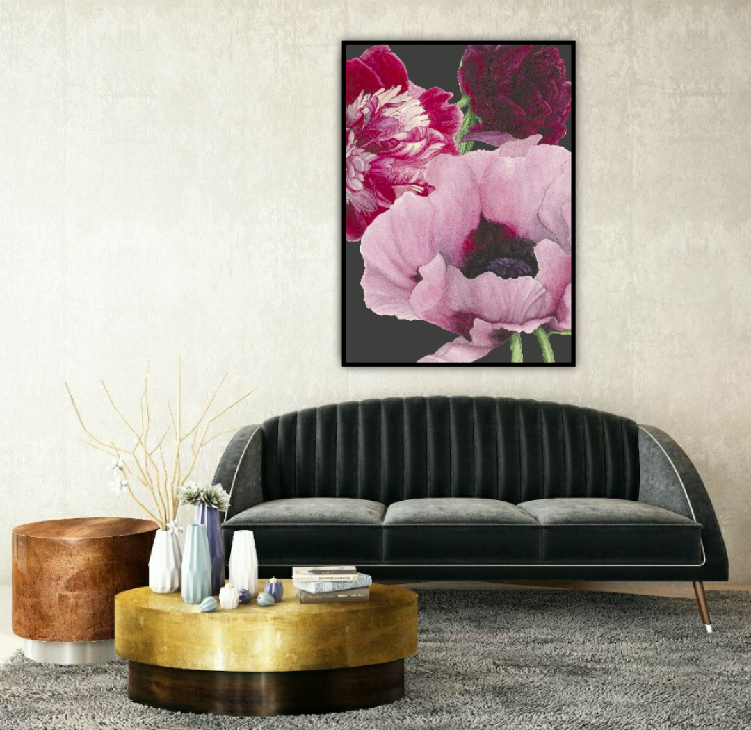 Poppy & Peony Pink Black III