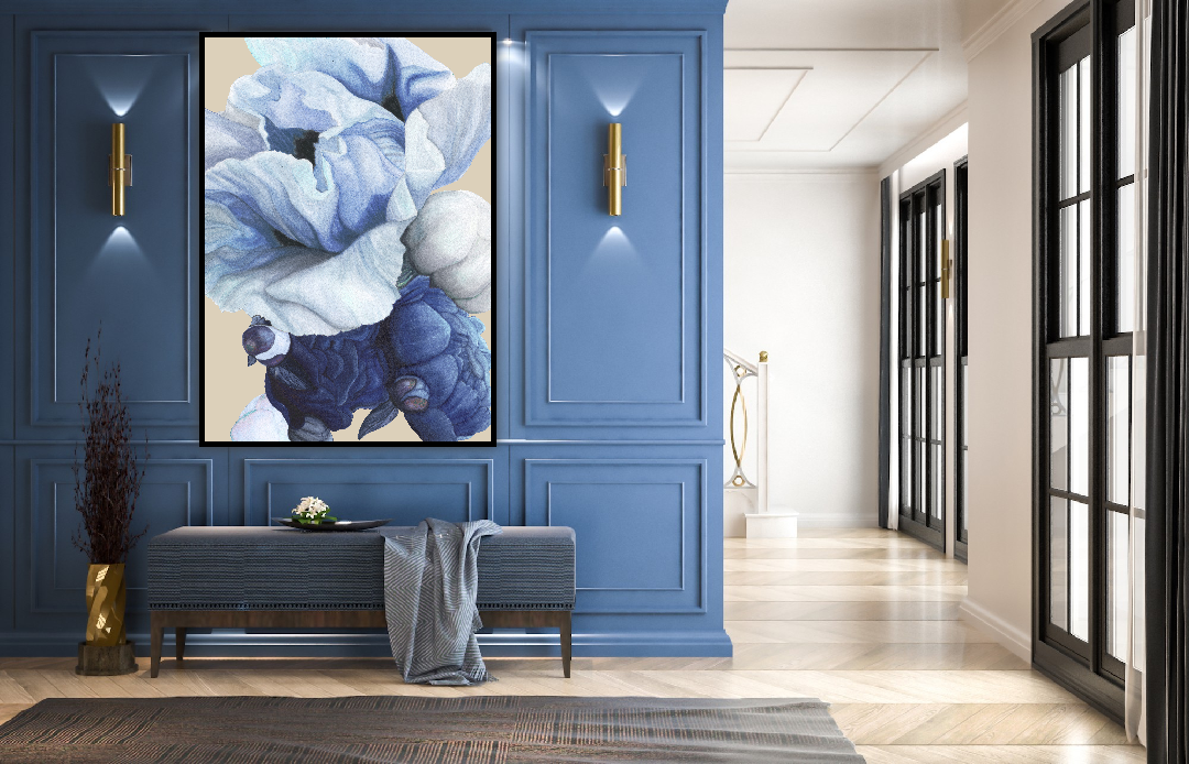 Poppy & Peony Delft Blue Cream I