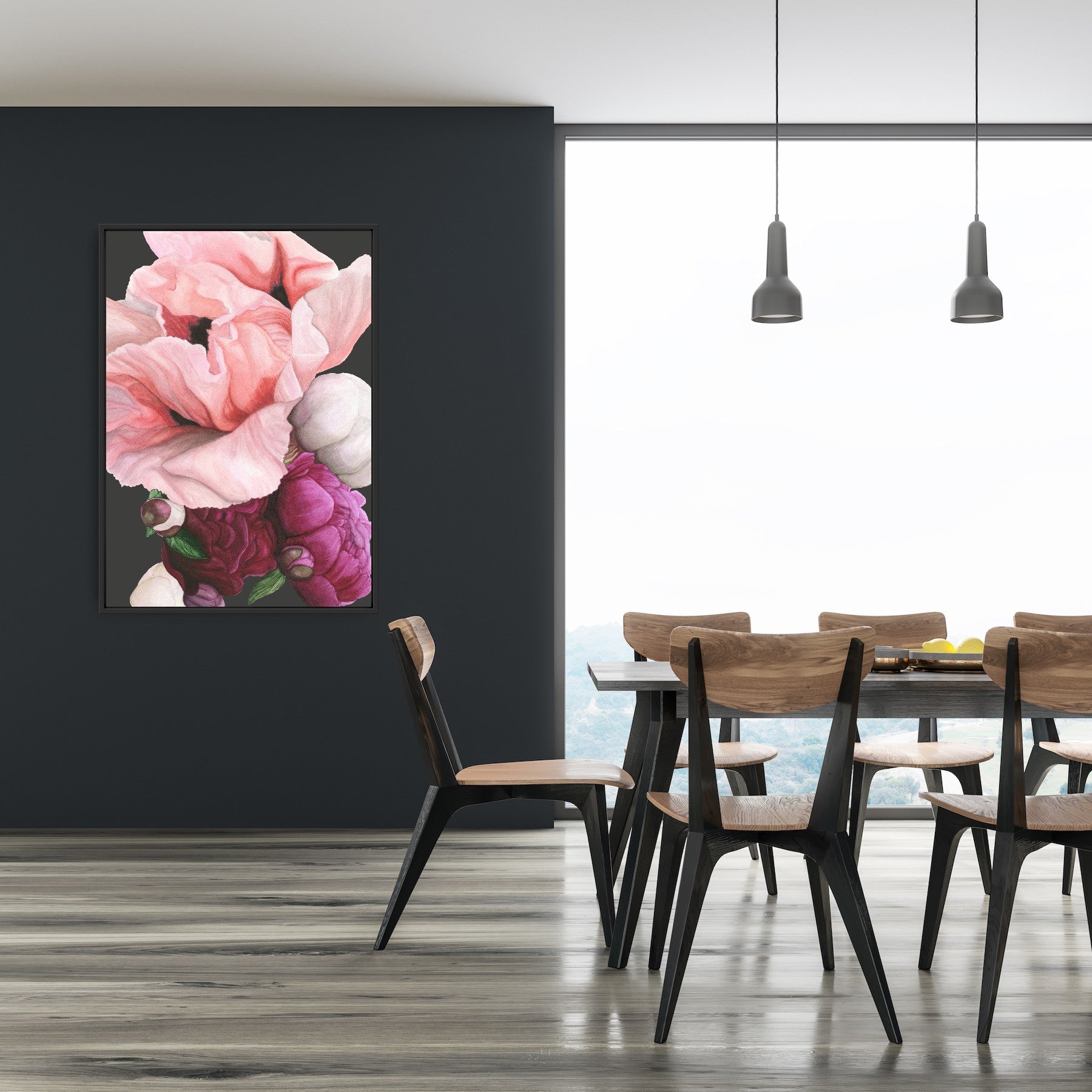 Poppy & Peony Pink Black I