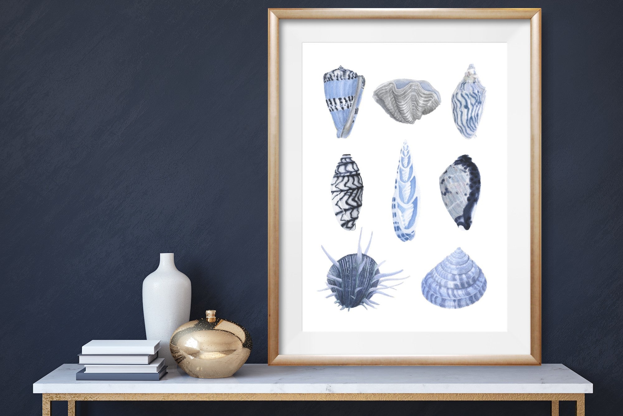 Delft Blue & White Shells I