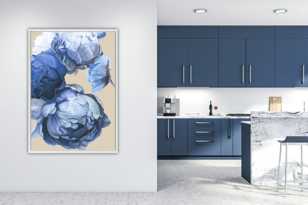 Poppy & Peony Delft Blue Cream II